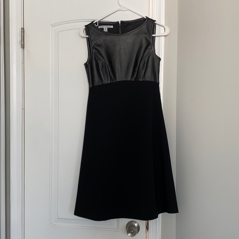 Maggie London leather detail dress